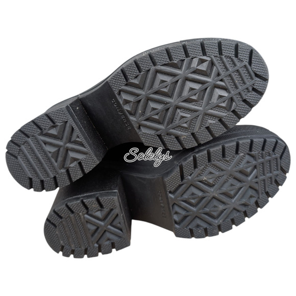 Converse Chuck 70 De Luxe Heel Leather Black Monochrome Sneaker Boot Womens 6 - Picture 7 of 11